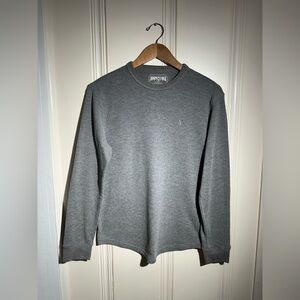 American Eagle Thermal Waffle Knit Shirt S Mens Long Sleeve gray